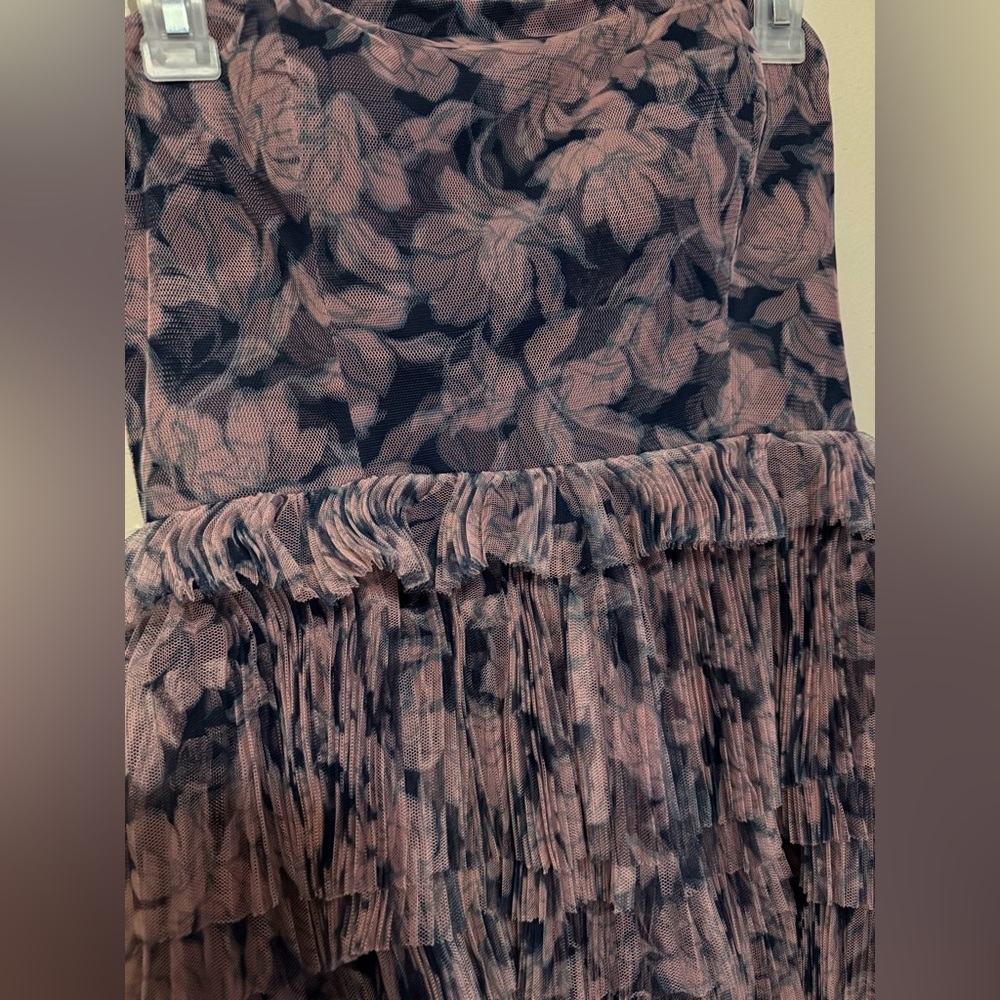 Hutch by Anthropologie Strapless Floral Tiered Dress in Purple - Picture 7 of 9
